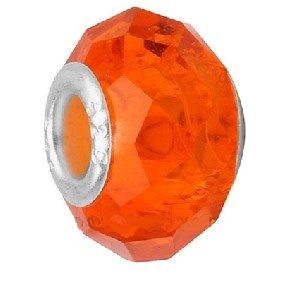 Pandora/Troll Compatible Orange Crystal Bead
